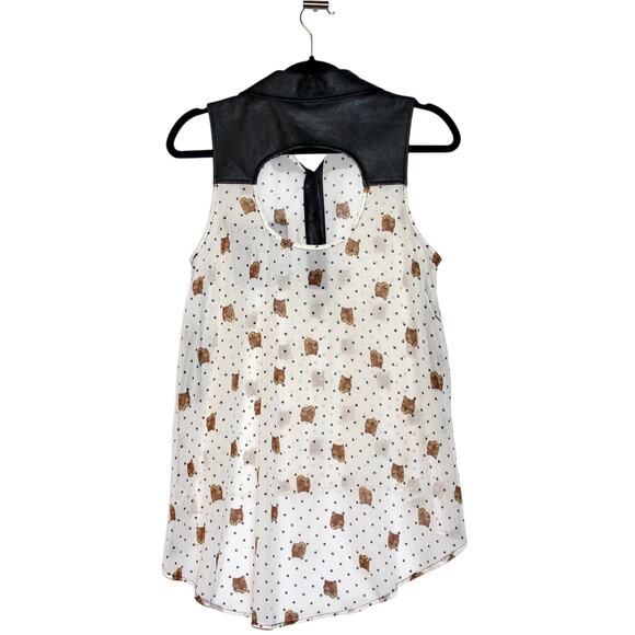 Material Girl Cheetah Print Flowy Top Size Large - Picture 2 of 2